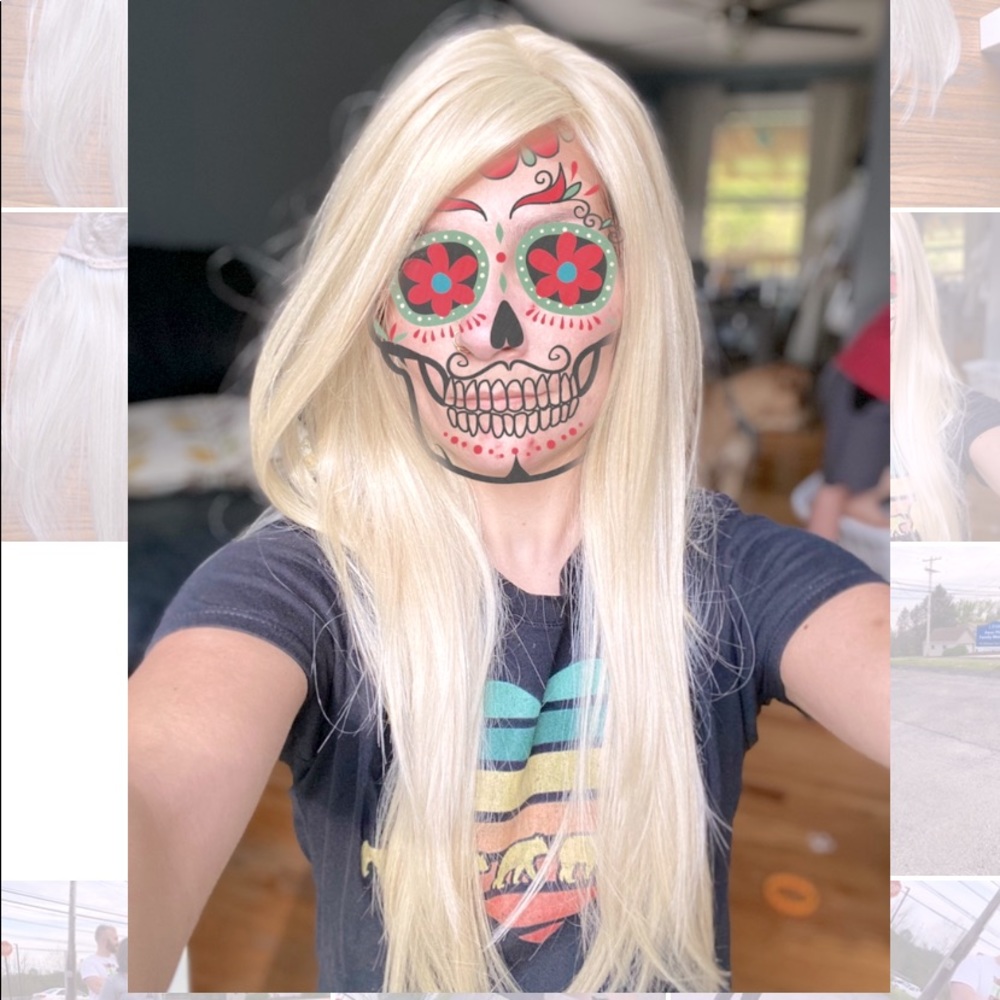 100% hand tied ash and natural blonde wig